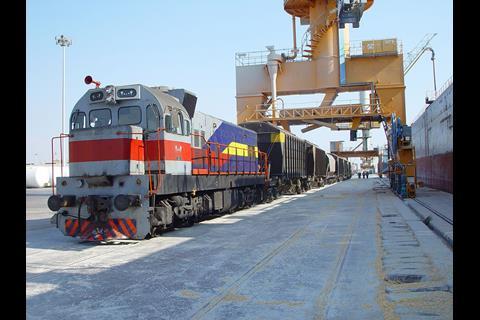 Freight train in Iran.